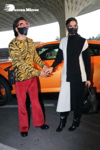 Deepika Padukone and Ranveer Singh at Mumbai Airport on December 15, 2021
