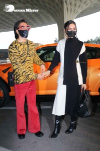 Deepika Padukone and Ranveer Singh at Mumbai Airport on December 15, 2021