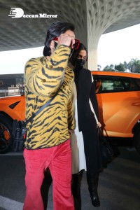 Deepika Padukone and Ranveer Singh at Mumbai Airport on December 15, 2021