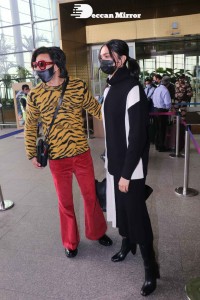 Deepika Padukone and Ranveer Singh at Mumbai Airport on December 15, 2021