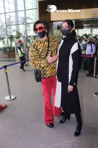 Deepika Padukone and Ranveer Singh at Mumbai Airport on December 15, 2021
