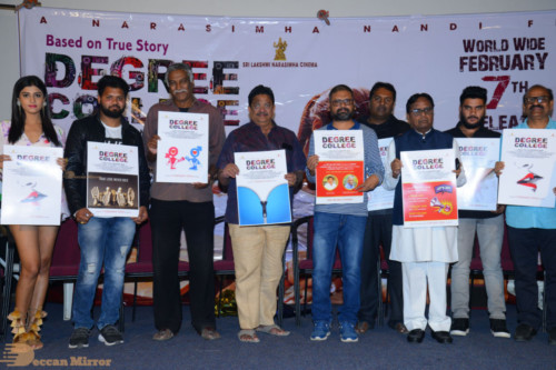 Telugu Movie Degree College Pre-Release Event attended by Heroine Divya Rai and other cast