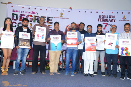 Telugu Movie Degree College Pre-Release Event attended by Heroine Divya Rai and other cast
