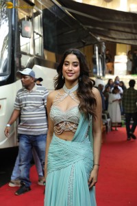 Jr NTR, Janhvi Kapoor, and Saif Ali Khan spotted at Film City promoting their film Devara