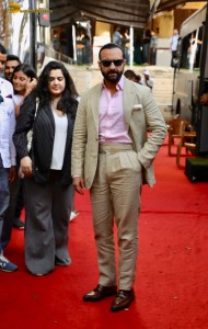 Jr NTR, Janhvi Kapoor, and Saif Ali Khan spotted at Film City promoting their film Devara