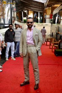 Jr NTR, Janhvi Kapoor, and Saif Ali Khan spotted at Film City promoting their film Devara