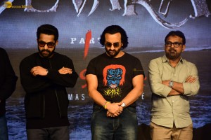 Devara Trailer Launch attended by Jr NTR, Janhvi Kapoor, and Saif Ali Khan