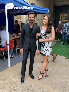 Dhanush and Sara Ali Khan promoting Atrangi Re