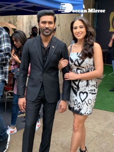 Dhanush and Sara Ali Khan promoting Atrangi Re