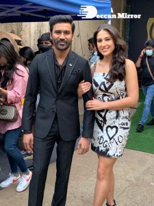 Dhanush and Sara Ali Khan promoting Atrangi Re