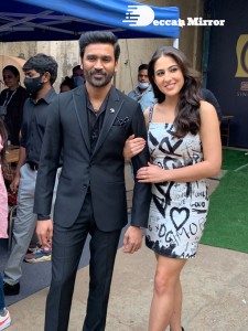 Dhanush and Sara Ali Khan promoting Atrangi Re