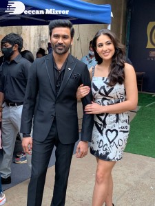 Dhanush and Sara Ali Khan promoting Atrangi Re