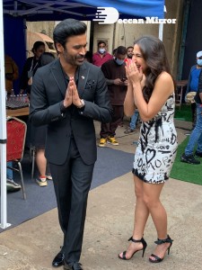 Dhanush and Sara Ali Khan promoting Atrangi Re