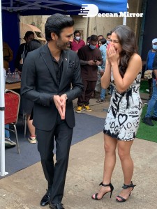 Dhanush and Sara Ali Khan promoting Atrangi Re