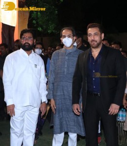 Dharmaveer Mukkam Post Thane Trailer Launch attended by Maharashtra Chief Minister Uddhav Thackeray and Film Actor Salman Khan