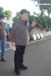 Bollywood Star Dharmendra seen at the Airport