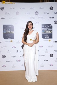 Indian actress Dia Mirza pretty in a white saree