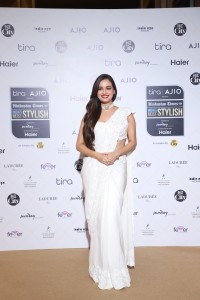 Indian actress Dia Mirza pretty in a white saree