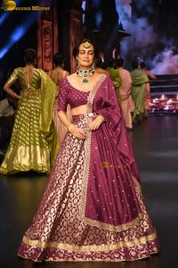 actress dia mirza looking gorgeous doing a ramp walk at a fashion show