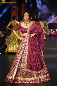 actress dia mirza looking gorgeous doing a ramp walk at a fashion show