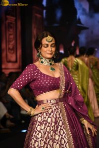 actress dia mirza looking gorgeous doing a ramp walk at a fashion show