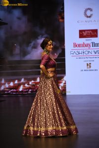actress dia mirza looking gorgeous doing a ramp walk at a fashion show