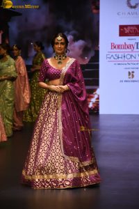actress dia mirza looking gorgeous doing a ramp walk at a fashion show