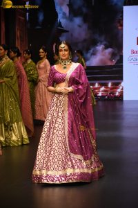actress dia mirza looking gorgeous doing a ramp walk at a fashion show