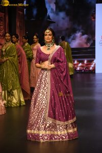 actress dia mirza looking gorgeous doing a ramp walk at a fashion show