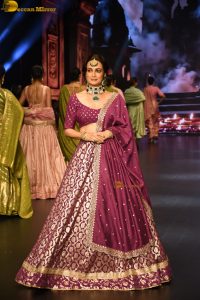 actress dia mirza looking gorgeous doing a ramp walk at a fashion show
