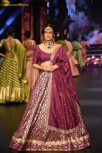 actress dia mirza looking gorgeous doing a ramp walk at a fashion show