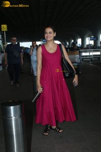 actress dia mirza cute in a red dress