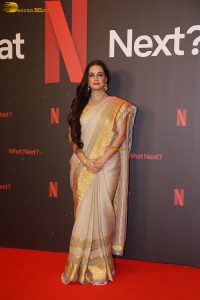 actress dia mirza gorgeous in a white and gold saree