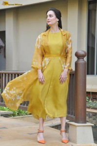 actress dia mirza beautiful photoshoot in a yellow dress