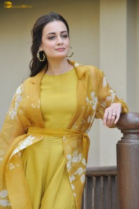 actress dia mirza beautiful photoshoot in a yellow dress