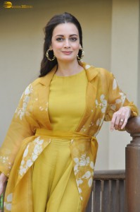 actress dia mirza beautiful photoshoot in a yellow dress