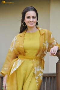 actress dia mirza beautiful photoshoot in a yellow dress