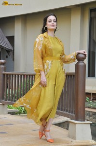 actress dia mirza beautiful photoshoot in a yellow dress