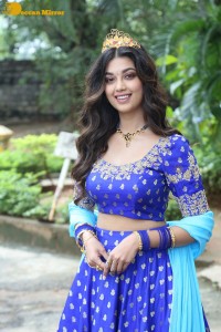 Actress Digangana Suryavanshi in a blue dress
