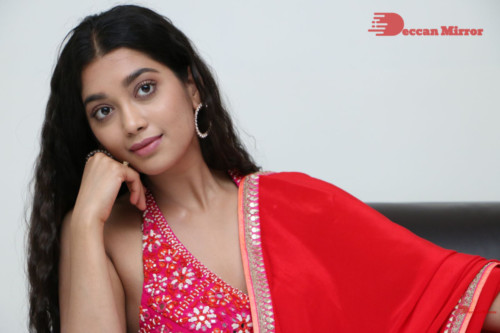 Telugu Actress Digangana Suryavanshi in a red saree