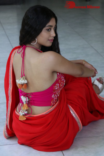 Telugu Actress Digangana Suryavanshi in a red saree