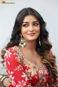 indian actress dimple hayathi cute looks in a red salwar dress