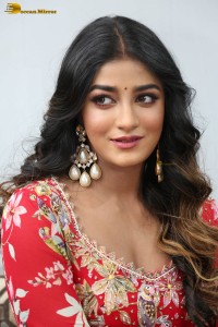 indian actress dimple hayathi cute looks in a red salwar dress