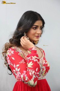 indian actress dimple hayathi cute looks in a red salwar dress