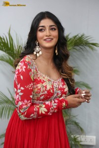 indian actress dimple hayathi cute looks in a red salwar dress