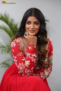 indian actress dimple hayathi cute looks in a red salwar dress