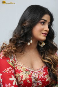 indian actress dimple hayathi cute looks in a red salwar dress