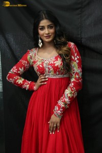 indian actress dimple hayathi cute looks in a red salwar dress