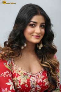 indian actress dimple hayathi cute looks in a red salwar dress