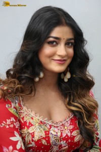 indian actress dimple hayathi cute looks in a red salwar dress